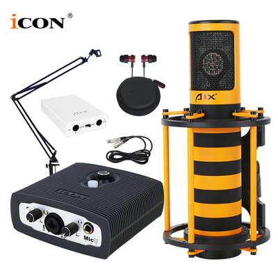 

Aiken iCON MicU VST USB external sound card iSK BM-800 condenser microphone cantilever bracket anchor network K song recording live set