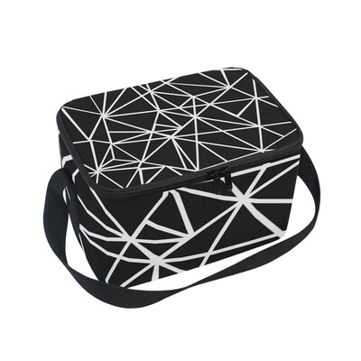 

ALAZA Lunch Box Insulated Geometric Triangles Lunch Bag Large Cooler Tote Bag for Men Women