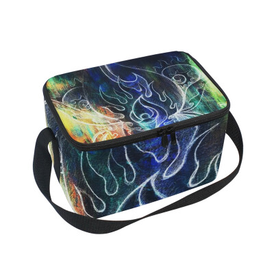 

ALAZA Lunch Box Insulated Lunch Bag Large Cooler Tote Bag Abstract Painting for Men Women Girls Boys