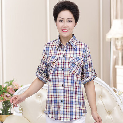 

Yu Zhaolin 2019 new middle-aged womens large size shirt mother dress spring&autumn shirt YWMM191350 1 color 2XL