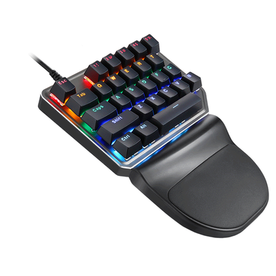 

Motospeed K27 V30 Single Hand Mechanical Computer PC PUBG Gaming Keyboard 27 key Wired USB 9 LED Backlit Model Russian sticker