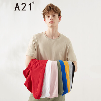 

Pure online brand A21 2019 spring new mens knitted body round neck short-sleeved T-shirt R492131092 apricot 16580AS