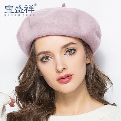 

Bao Shengxiang beret female autumn&winter ladies Korean version of the British retro warm thick wool hat wild pumpkin hat B8002