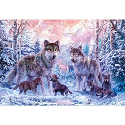 

12 16 inches30 40cm DIY 5D Diamond Painting Kit Wolves Resin Rhinestone Mosaic Embroidery Cross Stitch Craft Home Wall Decor