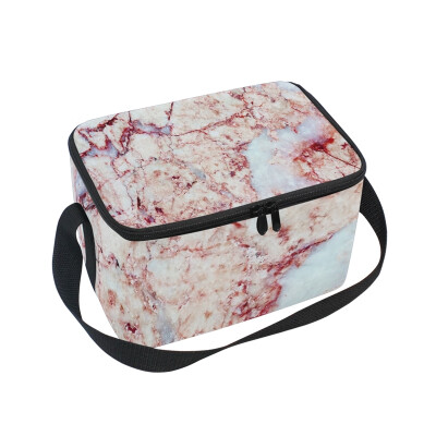 

ALAZA Insulated Lunch Box Marble Texture Lunch Bag for Men Women Portable Tote Bag Cooler Bag