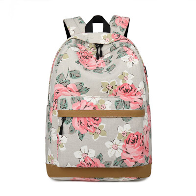 

Women Backpacks Floral Print Bookbags Canvas Laptop Backpack School Bag For Girls Rucksack Female Travel Backpack Mochila 2018