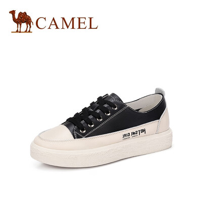 

Camel CAMEL ladies playful letters fashion stitching round head casual shoes A91515671 black 38
