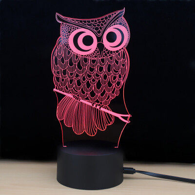 

Shining Td182 Led Lamp 7 Color Changing LED 3D Lamp Owl Touch Atmosphere Night Light