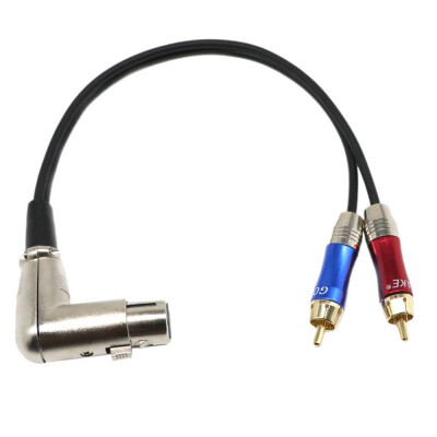 

1 90° XLR Female to 2 Dual RCA Male Stereo Splitter Plug Adapter Audio Cable for Amplifier Mixing Console Microphone Speaker Inter