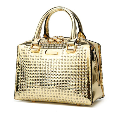 

Fashion Women Shoulder Bag with Rivets Casual Ladies PU Leather Handbags Women Crossbody Bag for Party