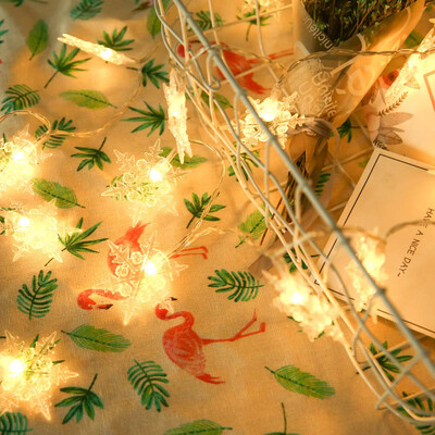 

Hexagonal Snowflake Holiday String Lights Christmas Lights LED Decorative Light Total Length 21 Meters with Battery Box