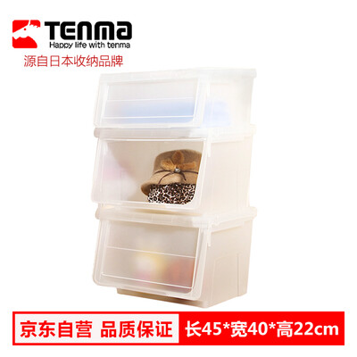 

Tianma Tenma River mouth storage box S three plastic transparent thickening anti-pressure snacks debris extra large toy clothing superimposed debris green flip storage box storage box