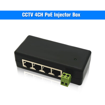 

CCTV 4CH PoE Injector Box DC 12V-48V Power Supply for Surveillance POE IP Camera Wifi AP VoIP Power Over Ethernet IEEE8023afat P