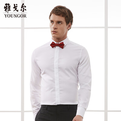 

Youngor shirt mens 2019 spring youth mens casual dress shirt YLDP17600BJC white 39