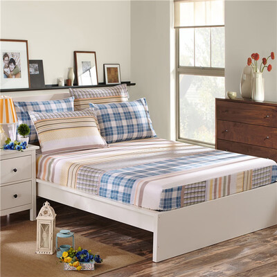 

Simple cotton ins bed four-piece cotton quilt cover net red sheets dormitory three-piece student single bed