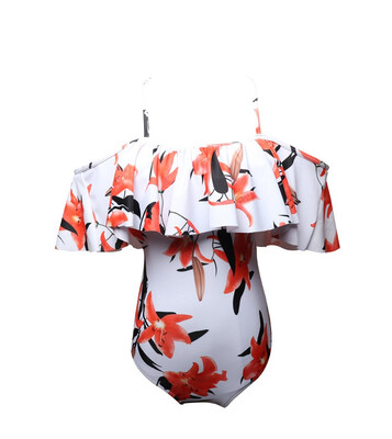 

Womens Print One Piece Swimsuit Ruffled Swimsuit