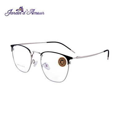 

Jardin damour JA glasses frame female myopia retro metal full frame fine mirror legs flexible glasses frame male JA3079 bright black bright silver 51