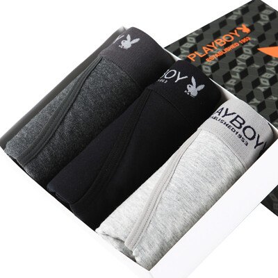 

Playboy underwear mens underwear stretch cotton sweat-absorbent sports shorts waist pants triangle underwear 3 loaded color L 17095