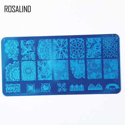 

ROSALIND 1pcs 126cm Rectangle Nail Stamping Template Flowers Animal Patterns DIY Nail Designs Manicure Stamp Plate Stencils