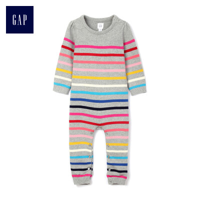 

GAP flagship store childrens clothing baby cotton color striped baby onesies newborn romper 395498 colorful stripes 80cm 12-18 months