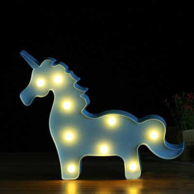 

BRELONG 3D Unicorn Warm White Decoration Night Light for Kids Room Christmas Wedding 3V