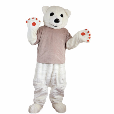 

LangtengWhite Bear Mascot Costume Cartoon Cosplay Party Halloween Christmas Festival Performance
