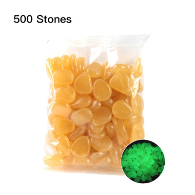 

500pcsBag Luminous Pebbles Glow in the Dark Stones Home Fish Tank Outdoor Decor Garden Walkway