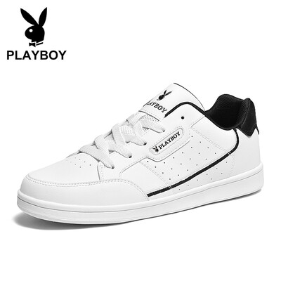 

Playboy PLAYBOY mens Korean version of the trend of sports&leisure shoes comfortable&breathable PL611030 white black 44