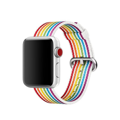 

Rainbow Woven Nylon Band For Apple Watch Strap Iwatch Series 4 3 2 1 38mm42mm44mm40mm wrist bracelet fabric belt