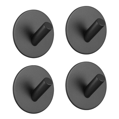 

UpperX Sticky hook self-adhesive black wall-mounted hook for key robe towel stainless steel hook no drill no screw2 packs