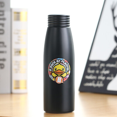 

Face small yellow duck mug student creative small mouth straight cup men&women sports cup 316 stainless steel vacuum car kettle 400ML BD-V2 agate black