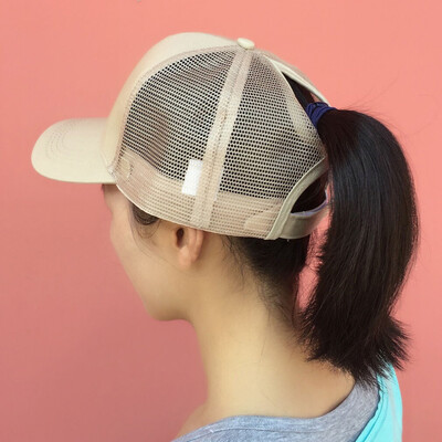 

Men Women Mesh Baseball Cap Ponytail Breathable Adjustable Back Trucker Golf Peaked Hat Headwear