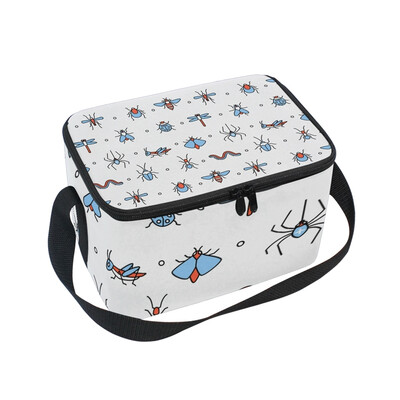 

ALAZA Lunch Box Dragonfly And Worm Insulated Lunch Bag Large Cooler Tote Bagfor Men Women