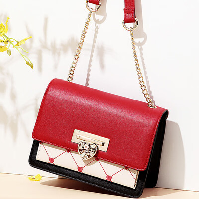 

JUST STAR bag handbag red festive lady bag fashion small ck wind shoulder Messenger bag female winter trend bag 977 sweet red