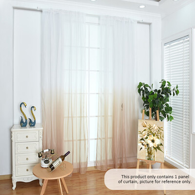 

39 79inches Polyester Semi-Blackout Gradient Color Window Curtain Panel Living Room Bedroom Hotel Divider Voile Curtain with Rod