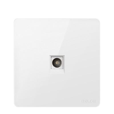 

Delixi DELIXI switch socket panel cable TV TV socket fashion white flat large board