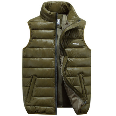 

Winter Down Vest Jacket Men Thickening Cotton Down Vest Mens Casual Windbreaker Male Sleeveless Coat 2018 chaleco hombre