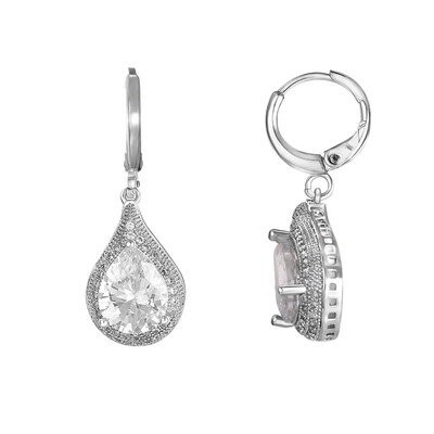 

Yoursfs Fashion Rhinestone Round Geometric Drop Earrings For Women Jewelry Silver Statement Earrings