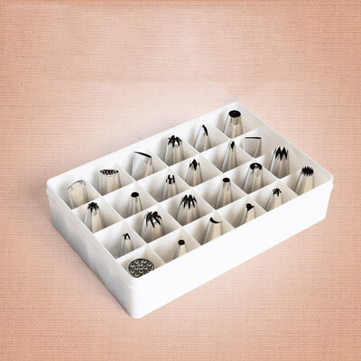 

DIHE Cookies Cake Nozzle Suit Stainless Steel Multifunction Piping Tips 24PCS