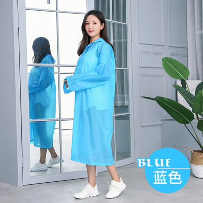 

Gong Xun raincoat men&women windbreaker adult Korean fashion hiking youth riding transparent portable waterproof outdoor non-disposable thickening eva poncho sky blue