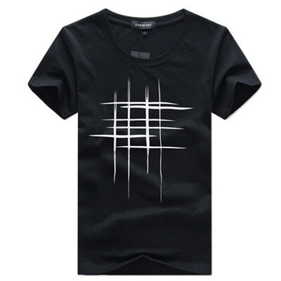 

2019 Simple creative design line cross Print cotton T Shirts Mens New Arrival Summer Style Short Sleeve Men t-shirt