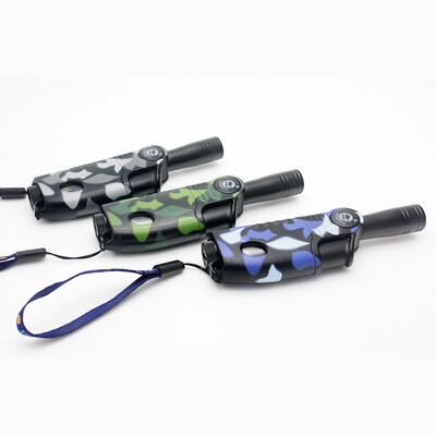 

Windproof Vertical Camouflage Butane Jet Hit Fire Machine Flamethrower with 45 Degree Rotating Head No Gas