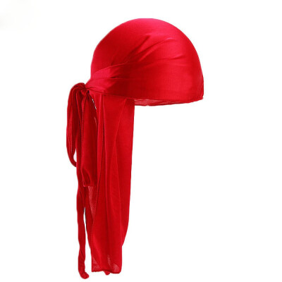 

Durag Headwear Headband Pirate Cap Women Hat Smooth Silk Nylon Cap Solid Colors