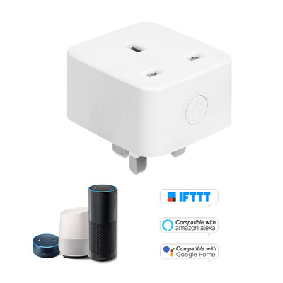 

Mini Smart WiFi Socket UK Remote Control by Smart Phone from Anywhere Timing Function Voice Control for Amazon Alexa&for Goog
