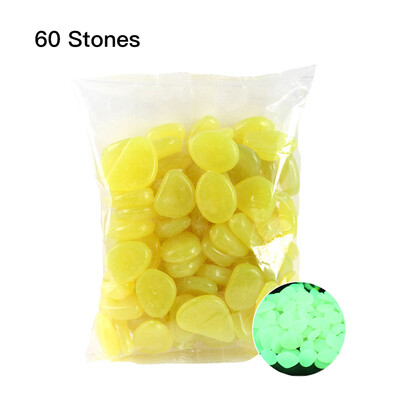

60pcsBag Luminous Pebbles Colorful Stones Home Fish Tank Outdoor Decor Garden Walkway Glow in the Dark