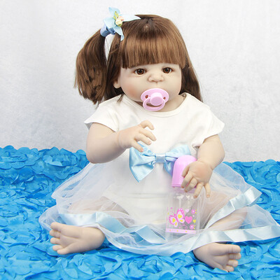 

Hot Sale 23 57 cm Lifelike Reborn Doll Full Silicone Body Real Looking Newborn Girl Babies Toy Doll For Childrens Day Gifts