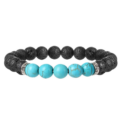 

Fashion Mens Womens Unique Natural Stone Gemstone Volcanic Lava Bracelet Healing Bracelet Round Beads Elephant Shape Decoration