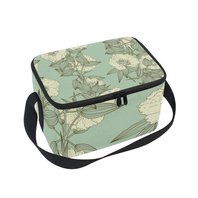 

ALAZA Lunch Box Insulated Flower Design Lunch Bag Large Cooler Tote Bag for Men Women