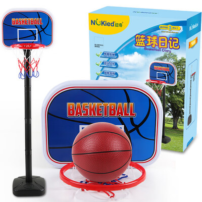 

Nukied childrens toy basketball hoop 115 m iron ball basket indoor outdoor basketball bar adjustable height baby shooting toy gift box