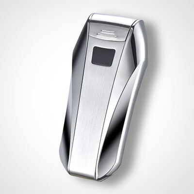 

USB Rechargeable Electronic Hit Fire Machine Windproof Flameless Metal Smoking Cigarette Lighters of Double Arc&Touch Sensing